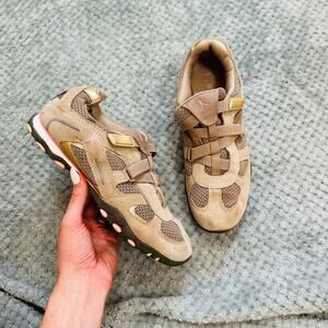 vintage retro y2k light brown strappy racer track sneaker DANSKIN 9 tan